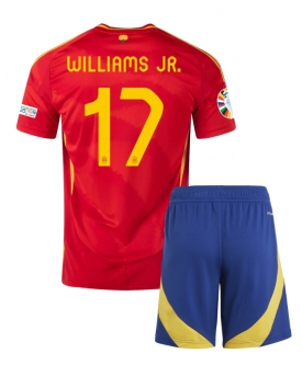 Spagna Nico Williams #17 Maglia Gara Casa Repliche Europei 2024 Bambino
